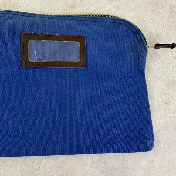 Lot 1 Vintage Locking Night Deposit Bank Money Bag 7 Pin Tumbler & 4 Small Bags - Picture 9 of 16